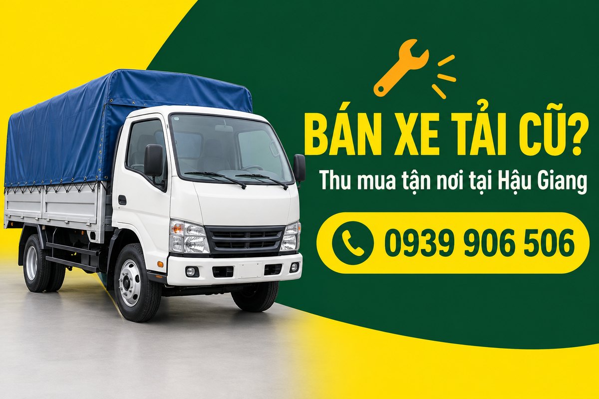 Banner thu mua xe tải cũ tận nơi tại Hậu Giang, hotline 0939 906 506